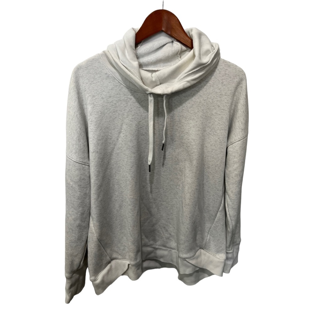 CALIA LIGHT HEATHER GRAY SWEATSHIRT HOODIE WITH PLUSH LINING SIZE LARGE